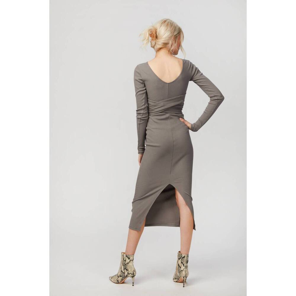 NEW THE LINE BY K saloma ii wrap dress in grey - Picture 3 of 6